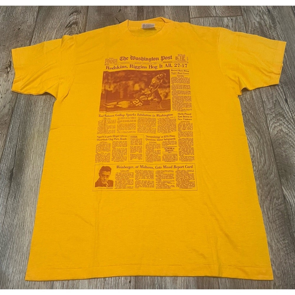 Vtg Washington Redskins T-Shirt Single Stitch Large 1983 Super Bowl Win